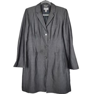 Talbots Collection Long Blazer Coat Made of Italian Fabric Silk Wool, Size 12